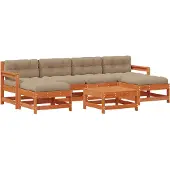 Syfax Garten-Lounge-Set 7 stk. Wachsboden Kiefer Massives Kiefernholz