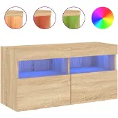 Sonstiges TV-Wandschrank mit LED-Leuchten Sonoma-Eiche 80x30x40 cm