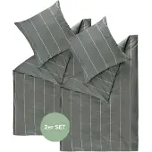 Esprit Renforcé Kissenbezüge und Bettwäsche HARPLINES Anthrazit 135 x 200 cm - 2er Set