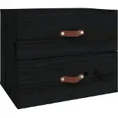 Syfax Wand-Nachttisch Schwarz 50x36x40 cm