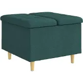 vidaXL Ottoman mit Stauraum Dunkelgrün 60 x 60 x 45 cm Stoff