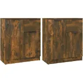 Syfax Sideboards 2 Stk. Räuchereiche 60x30x70 cm Holzwerkstoff
