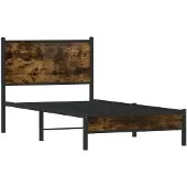 Syfax Metallbett ohne Matratze Räuchereiche 75x190 cm