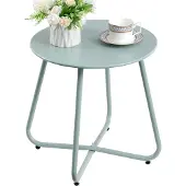 Sonstiges HollyHOME Beistelltisch Outdoor Balkontisch Klein Gartentisch Rund Metall