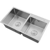 OEM Küchenspüle, Doppelbecken, Rostbeständiges Design, Silber