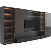 AEA Moderne Wohnwand Wohnzimmer Schrankwand Modern braun Holz Schrank