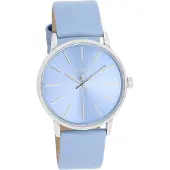 Oozoo Leder Damen Uhr Analog Quarzuhr Armband hellblau Timepieces D2UOC11063