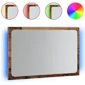 Syfax Badspiegel mit LED-Leuchten Artisan-Eiche 60x8,5x38 cm