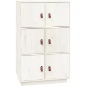Syfax Highboard Weiß 67x40x108,5 cm Massivholz Kiefer