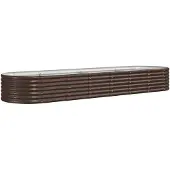 Syfax Hochbeet Verzinkter Stahl 296x80x36 cm Braun