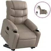 Syfax Relaxsessel mit Aufstehhilfe Elektrisch Cappuccino Kunstleder