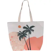 Excellent houseware Strandtasche, Polyester, 35 x 15 x 38 cm, Palmendruck, mehrfarbig