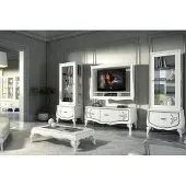 AEA Garnitur rtv Set 4tlg. Wohnwand TV Lowboard Vitrine Sideboard Schrank Design