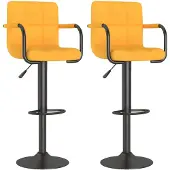Syfax Barhocker 2 Stk. Senfgelb Stoff