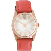 Oozoo Damen Armbanduhr rot Analog Timepieces Lederarmband D2UOC10190