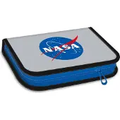 ARS UNA Schule Federmäppchen NASA mit Logo, gefüllt, grau-blau, für Jungen