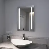 Emke LED Badspiegel 50x70cm Badezimmerspiegel mit Kaltweißer Beleuchtung