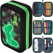Sonstiges 47-teilig Federmäppchen 3 Fach Federtasche Federmappe Bleistift Etui Tasche