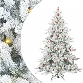 Syfax Künstlicher klappbarer Weihnachtsbaum Weiß 240 cm PVC und Stahl