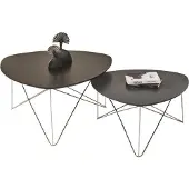 AEA Gruppe Couchtisch Beisteltisch Kaffeetisch Grau 2tlg Set Tisch Holz