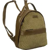 Rovicky Rucksack Khaki aus Öko-Synthetik-Leder Modell 6664-2 mit Reißverschluss 26x25x12 cm