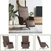 The Living Store Massagesessel mit Fußteil Braun Kunstleder