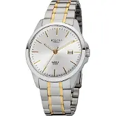 Regent Herren-Armbanduhr silber gold Analog F-1013 Edelstahl-Armband D2URF1013