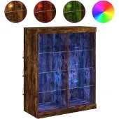 Syfax Sideboard mit LED-Leuchten Räuchereiche 81x37x100 cm