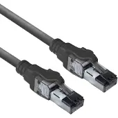 ACT Schwarz 5 Meter S/FTP CAT6A IDC 4PPoE / PoE++ 100W LSZH-Patchkabel Snagless mit RJ45-Steckverbindern, 5 m, Cat6a, S/FTP (S-STP), RJ-45, RJ-45, Schwarz