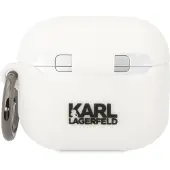 Karl Lagerfeld Kla3Runikh Fall Für Airpods 3 Abdeckung - Weiss Silikon Karl Kopf 3D