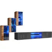 Xl Moebel Gmbh Komplett Designer Modern Wohnwand Wand Regale TV-Ständer 3x Wandschrank