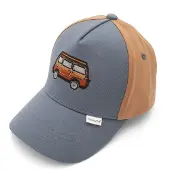 Maximo Baseball Cap , Jungen, Gr. 49/51, blau (blau, braun), Canvas, Baumwolle, Caps Baseball Cap, Basecap, Camping-Bus, Klettverschluss, Jungen