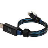 RealPower USB A/Lightning 0.75m, 0,75 m, Lightning, USB A, Schwarz, Blau, Gerade, Gerade