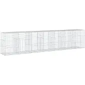 vidaXL Gabione mit Deckel 700x100x150 cm Verzinktes Eisen