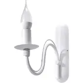Sollux Minerwa Wandleuchte mitgebogenem Arm, glamouröser Stil, Glühbirne E14 austauschbar, 1 x 40 W, Stahl, 6 x 25 x 25 cm, White