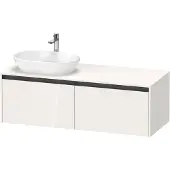 Duravit Waschtischunterschrank Ketho.2 140x55cm, B li, we. hgl, 2 Ausz., wandhängend