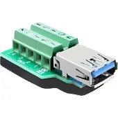 DeLOCK 65370, USB 3.0-A, 10p, Schwarz, Grün, Silber