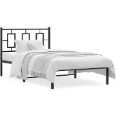 vidaXL Bettgestell mit Kopfteil Metall Schwarz 100x190 cm