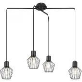 Rabalux 3540 Pendelleuchte 4 Spots Belano, E27, schwarz, rund, Industriell, ø130mm