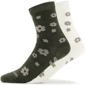 Heber Peak - Merino SylvaHe. Flower Socks 2-Pack - Multifunktionssocken Gr 36-38 oliv