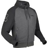 Bering Lynx Motorrad Zip Hoodie, schwarz/grau, M
