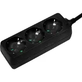 Logilink LPS205B, 1,4 m, Typ F, Schwarz, & GS, 3 AC-Ausgänge, 250 V