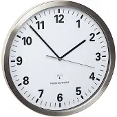 TFA-Dostmann Funk-Wanduhr mit Edelstahl-Rahmen, analog, 60.3523.02,