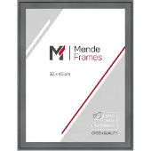 MendeFrames Holzrahmen H120, grau, 15 x 15 cm, mit Antireflexglas