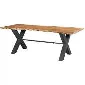 MASSIVMOEBEL24.DE Esstisch Akazie 240x100x76 natur lackiert IRON LABEL #128