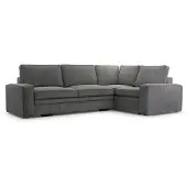 AX Living Dunkelgrau Cord Schlafsofa Ecksofa grau Treville R