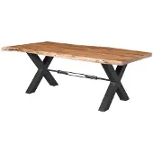 MASSIVMOEBEL24.DE Esstisch Akazie 200x110x76 natur lackiert IRON LABEL #186
