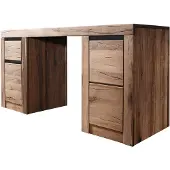 MASSIVMOEBEL24.DE Schreibtisch Wild-/Zerreiche 150x50x75 tabacco brown geölt MONTREUX #319