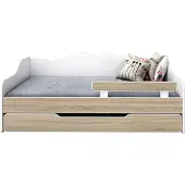 BDW Kinderbett 2 Liegeflächen, Jugendbett 2 Matratzen, Eiche Sonoma, 160x80