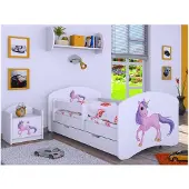 BDW Kinderbett mit Matratze und Bettkasten, 140x70